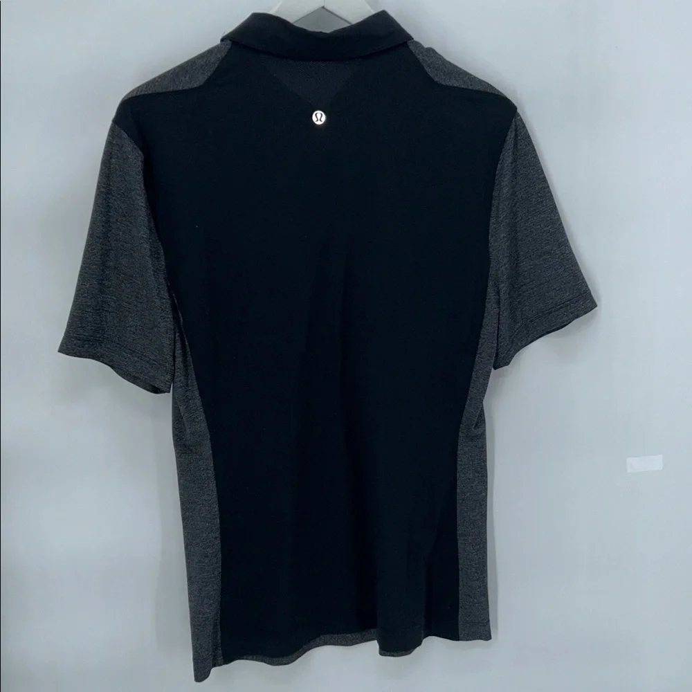 Lululemon Mens Performance Polo Shirt Gray Black Lightweight - Picture 7 of 9